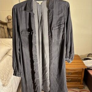 Terra & Sky Charcoal Shirt Jacket NWT